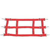 Jeffers Equine Adjustable Open Horse Stall Guard, Red – Heavy Duty Poly Web Stable Gate Barrier a...