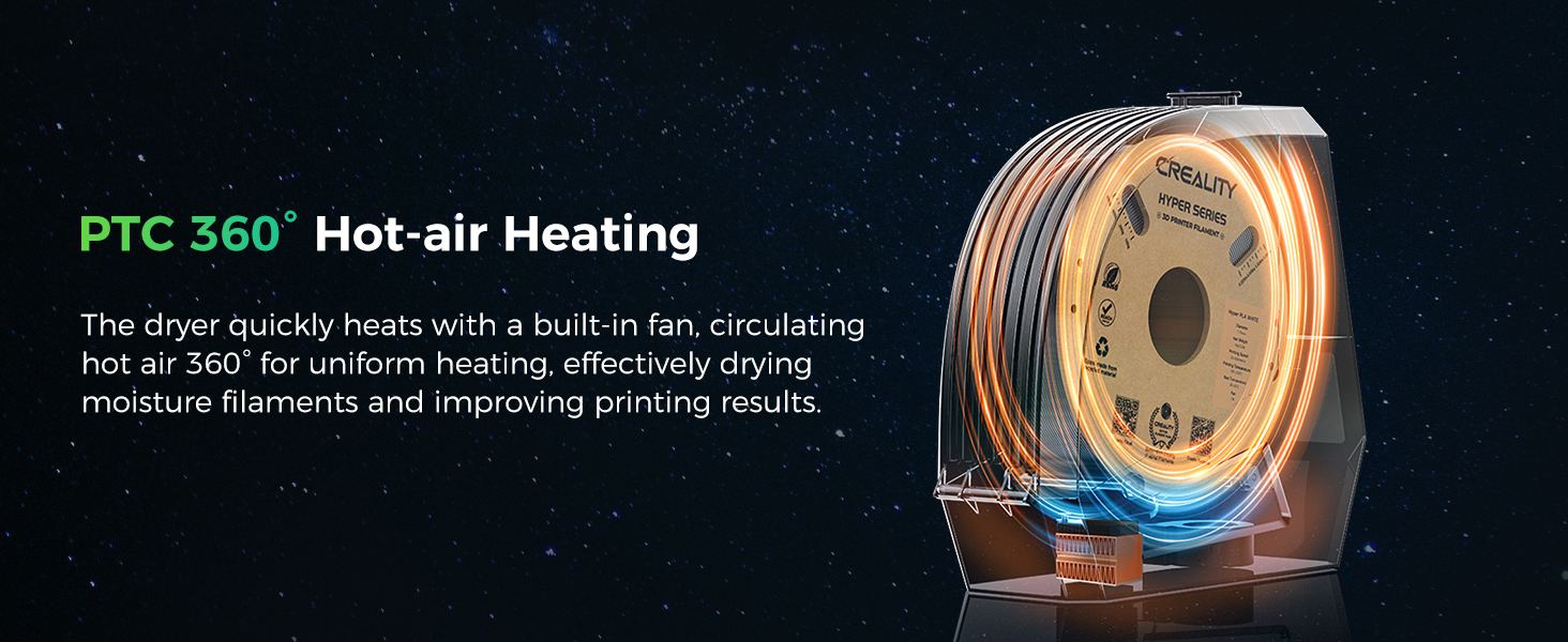 filament dryer box creality Space Pi Filament Dryer official for 1.75mm PLA PETG ABS TPU PA filament