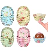 SKIDEC Floral Mini Cupcake Liners 400 Count Colorful Paper Baking Cups Food Grade Disposable Cupc...