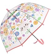 ThreeH Kids Clear Bubble Umbrella Auto Opened 8 Fiberglass Ribs with an Easy Grip Handle Transpar...