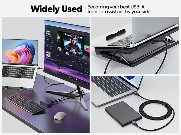 USB A to USB A Cable 10ft