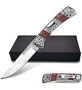 Classical Folding Pocket Knife with clipCollection Engraved Bolsters Tactical Survival Knife Eleg...