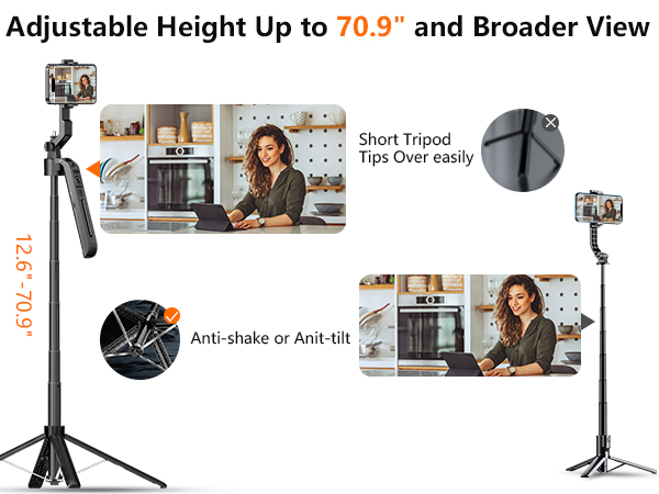 selfie stick tripod with light