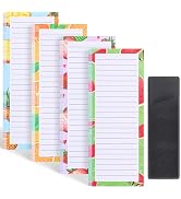 Thboxes 4 Pack Magnetic Note Pad for Fridge, Totally 200 Sheets Grocery List Magnet Pad for Refri...