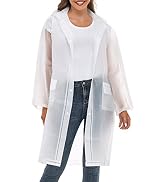 JMinger Raincoats For Women Men Reusable Portable Waterproof EVA Long Rain Ponchos with Hoods
