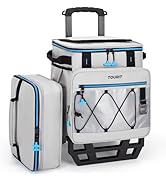 TOURIT 75 Can Rolling Cooler Detachable Double Deck Beach Cooler with Wheels Collapsible for Outd...