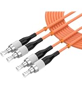lidkew FC/UPC to FC/UPC Fiber Patch Cable, 0.6M/1.96FT OM1 Multimode Duplex 62.5/125µm Fiber Opti...
