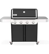 Weber Genesis E-415 Liquid Propane Gas Grill for Outdoor Grilling, 4 Burners, Black