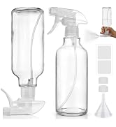 Hethyo 16.9oz Glass Spray Bottles 2 Pack, 360° Any-Angle Spraying | Refillable Leak-proof Bottles...