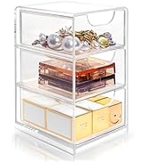 Small Desk Organizer with Drawer, Desktop Organization for Office Supplies, Jewelry Storage Box