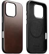 NOMAD Modern iPhone 16 Pro Leather Case Rustic Brown - iPhone 16 Pro Case with Horween Leather Ma...