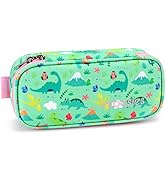 mibasies Girls Pencil Case for Kids, Multi-Slot Pencil Pouch Cute Soft Pencil Box, Light Green Di...