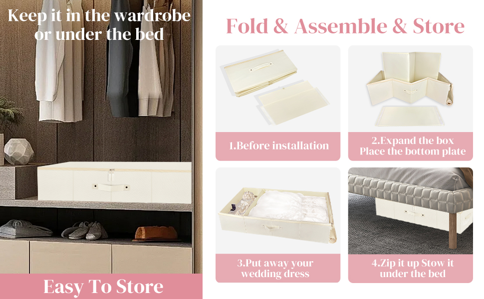 Wedding Dress Storage Box, Breathable Wedding Dress Preservation Box
