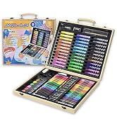 Darnassus 130-Piece Art Set, Deluxe Professional Color Set, with Compact Portable Wooden Case