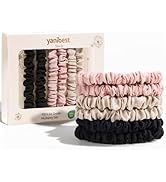 Yanibest 6 pcs 100% Mulberry Silk Scrunchies Non-Slip Scrunchies No Damage Silk Hair Ties for Wom...