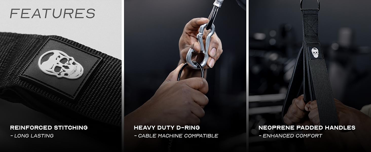 Gymreapers Multi-Grip Tricep Rope Gym Cable Attachment Pushdown Rope Cable Machine Attachment Rope