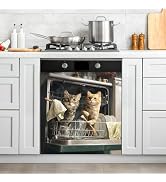 Two Cute Kittens Dishwasher Magnet Cover, Magnetic Dishwasher Cover for Kitchen Decor, Dishwasher...