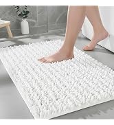 Ruggnovea Bathroom Rugs Non Slip Washable, Extra Thick Soft Chenille Absorbent Bath Mat, High Den...