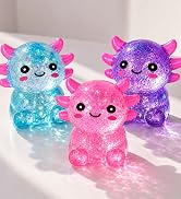 Asgzed Axolotl Squishy 3Pack Stress Relief Cute Glitter Squishes Axolotl | Slow-Rising Fidget Sen...