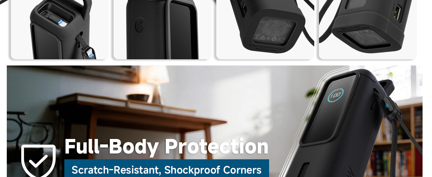 black silicone case for anker laptop power bank A1695