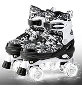 Kuxuan Skates Boys and Girls Camo Adjustable Roller Skates with Light up Wheels, Fun Illuminating...