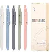 5PCS Retractable Gel Pens Set, Quick Dry Black Ink Fine Point Roller Ball Gel Ink Pen for Smooth ...