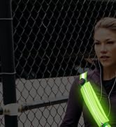Fitense LED Reflective Belt Sash with Phone Bag, High Visibility Rechargeable Light Up Waterproof...