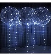 White LED Balloons Light up Bobo Party Balloons DIY kit-Clear Cold White LED Balloons for Helium ...