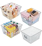 Extra Large-4 Packs Wire Storage Baskets,Wire Basket,Pantry Organization and Storage for Pantry K...