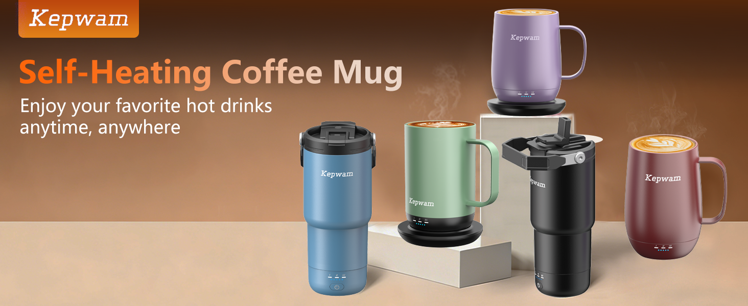 Self-heating travel mug