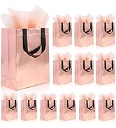 12 Pack Reusable Gift Bags with Handles & 24 Tissue Papers, 10x4x8 Inch Iridescent Gift Bags with...