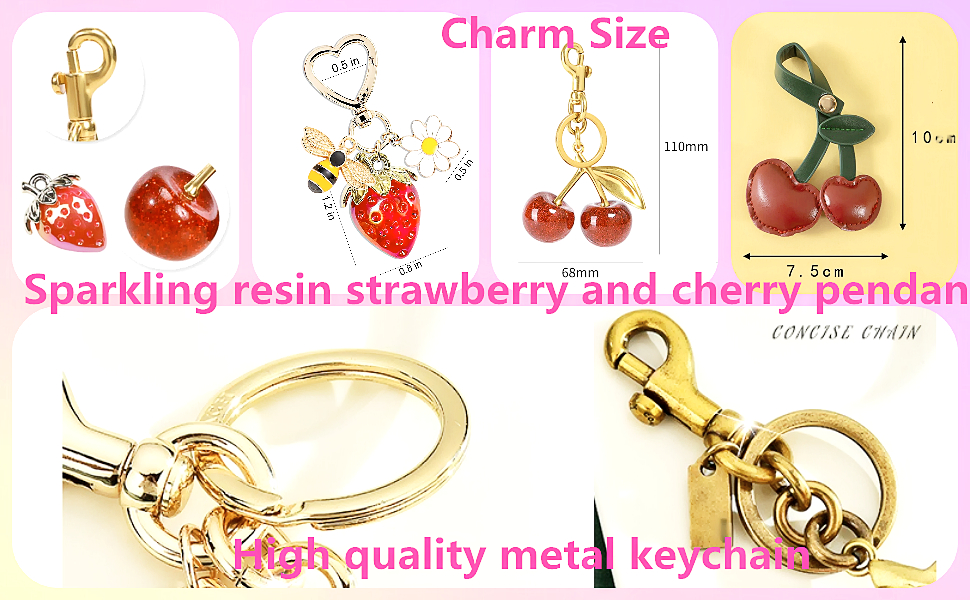 Cherry Bag Charm Purse Keychain Car Accessories Gifts for Women Christmas Valentine Bag For Women