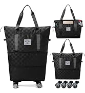 Expandable Foldable Duffel Bag Suitcases,Detachable Rolling Wheels,Rolling Duffle Bag with Wheels...