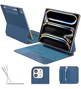 RAYMCRAFT Keyboard Case for iPad Pro 13'' (M5/M4), Magnetic Floating Stand | 11-Color Backlit, Pe...
