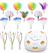 ORSDA 14Pcs Cat Feather Toys Replacement Interactive Kitten Toys for Indoor Cats with Mylar Crink...
