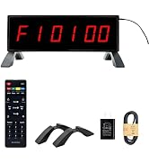 Multifunction Gym Timer with Bracket and Remote Control - 1.8 Large Red LED Display, 4 Modes (Clo...