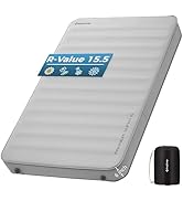 KingCamp Self Inflating Sleeping Pad, 6" Ultra Thick R 15.5 Air & Foam Camping Mattress 2 Person,...