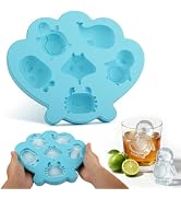 VTECHOLOGY Blue Marine Animal Silicone Ice Cube Tray for Freezer BPA-Free | 6-Cavity Ice Molds fo...