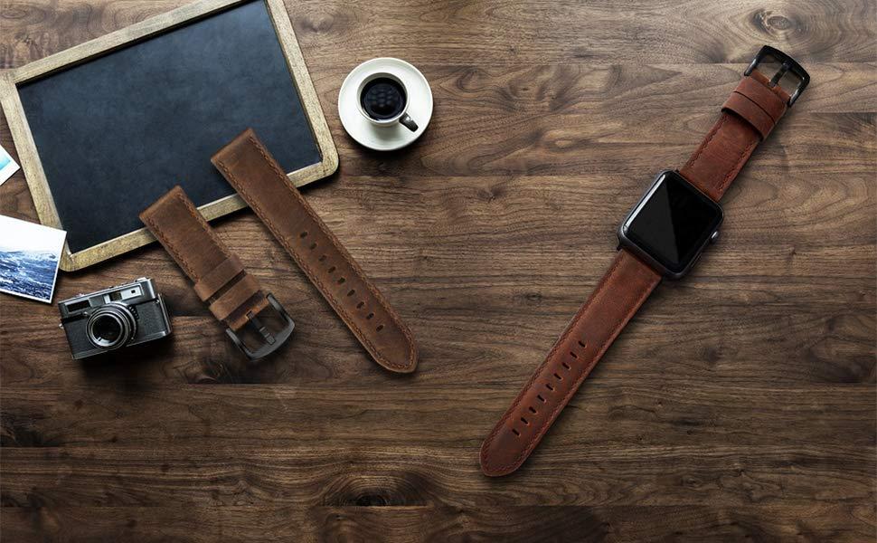 apple watch band 42mm 44mm 45mm 49mm leather band
