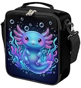 Lunch Box for Boys, Insulated Toddler Lunch Tote Bag for School Daycare Picnic Travel, Axolotl Re...