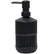 Black Glass Soap Dispenser with Pump, 15oz Refillable Liquid Hand Soap Dispenser, Lotion Dish Soa...