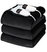 Heated Electric Blanket Queen Size - 84" x 90" Heating Blanket with Dual Control, 10 Heating Leve...