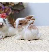 JJLFresheners Mini Simulation Rabbits, Realistic Cute Plush Rabbits Lifelike Plush Bunny Realisti...