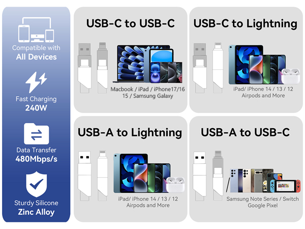4 in 1 charging cable