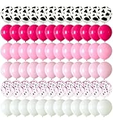CVPARTYON Cow Print Balloons 12 Inch Pink White Hot Light Pink Latex Balloons for Cowgirl Birthda...