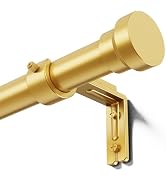 Yafex Curtain Rod 32-118 Inch, Heavy Duty 1 Inch Adjustable Curtain Rods for Windows, Gold Long W...
