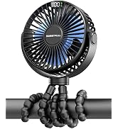 SWEETFULL Portable Stroller Fan, LED Display 6000mAh Battery Operated Mini Clip Fan, 4 Speed Rech...