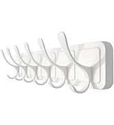 SKOLOO Coat Rack Wall Mount - Scandi-Style Wooden Carved-Block Coat Hook, Wall Coat Hanger with 6...