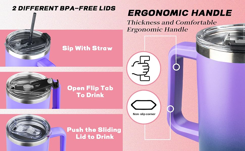 Insulated Tumbler with Lid and Straw
