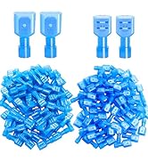 Twidec/100PCS Nylon Spade Connectors Kit 16-14 Gauge Quick Disconnect Fully Insulated Male and Fe...
